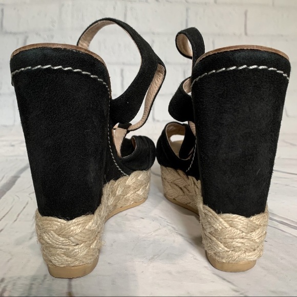 ANDRE assous Mecca Black Suede Espadrille Wedge - Picture 7 of 8